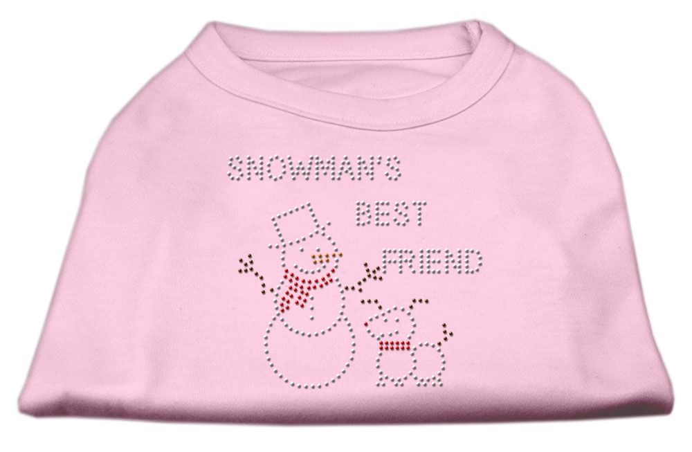 Snowman's Best Friend Rhinestone Shirt Light Pink XS